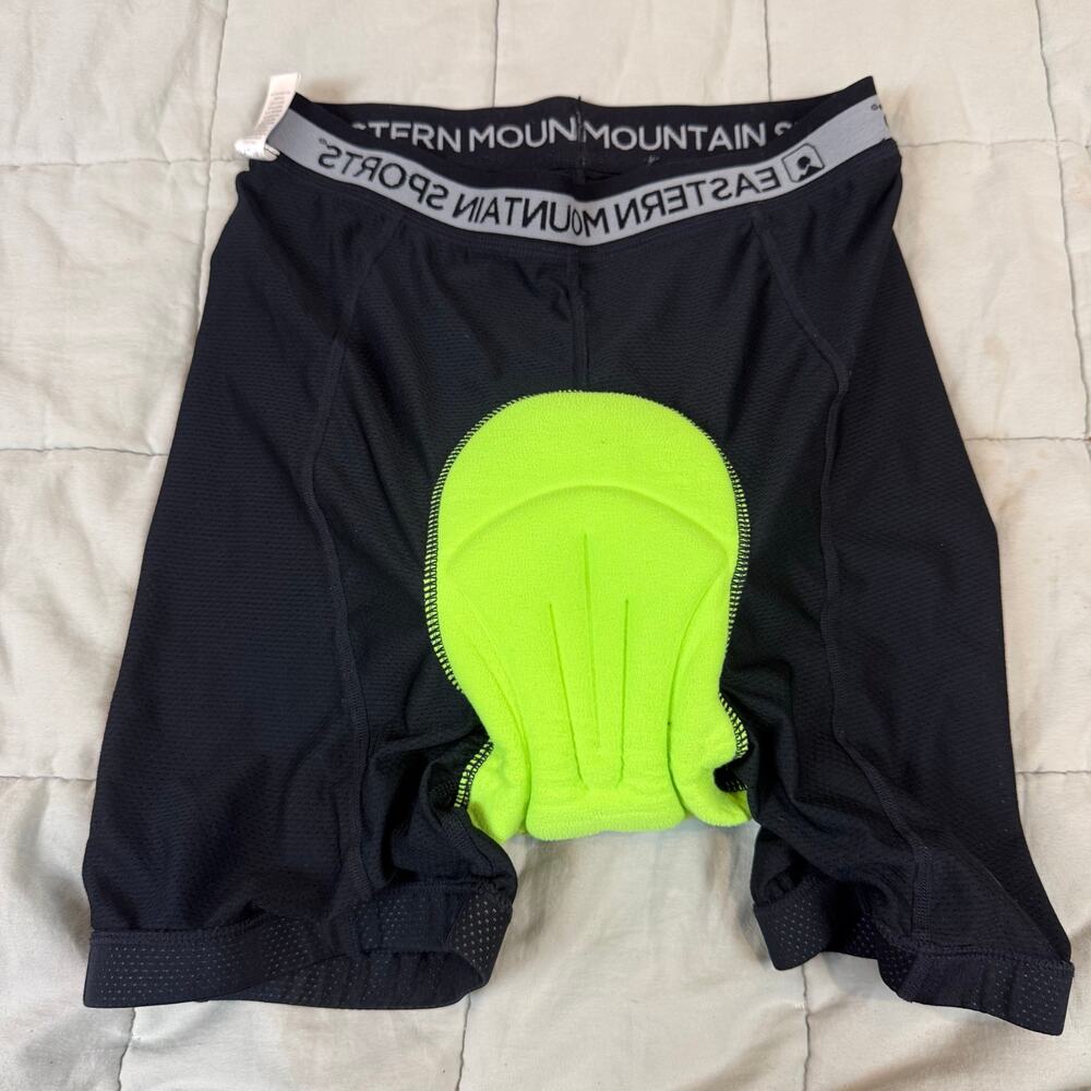 Eastern Mountain Sports EMS Bike Cycling Shorts Padded Liner Black Green S Small - Picture 5 of 8